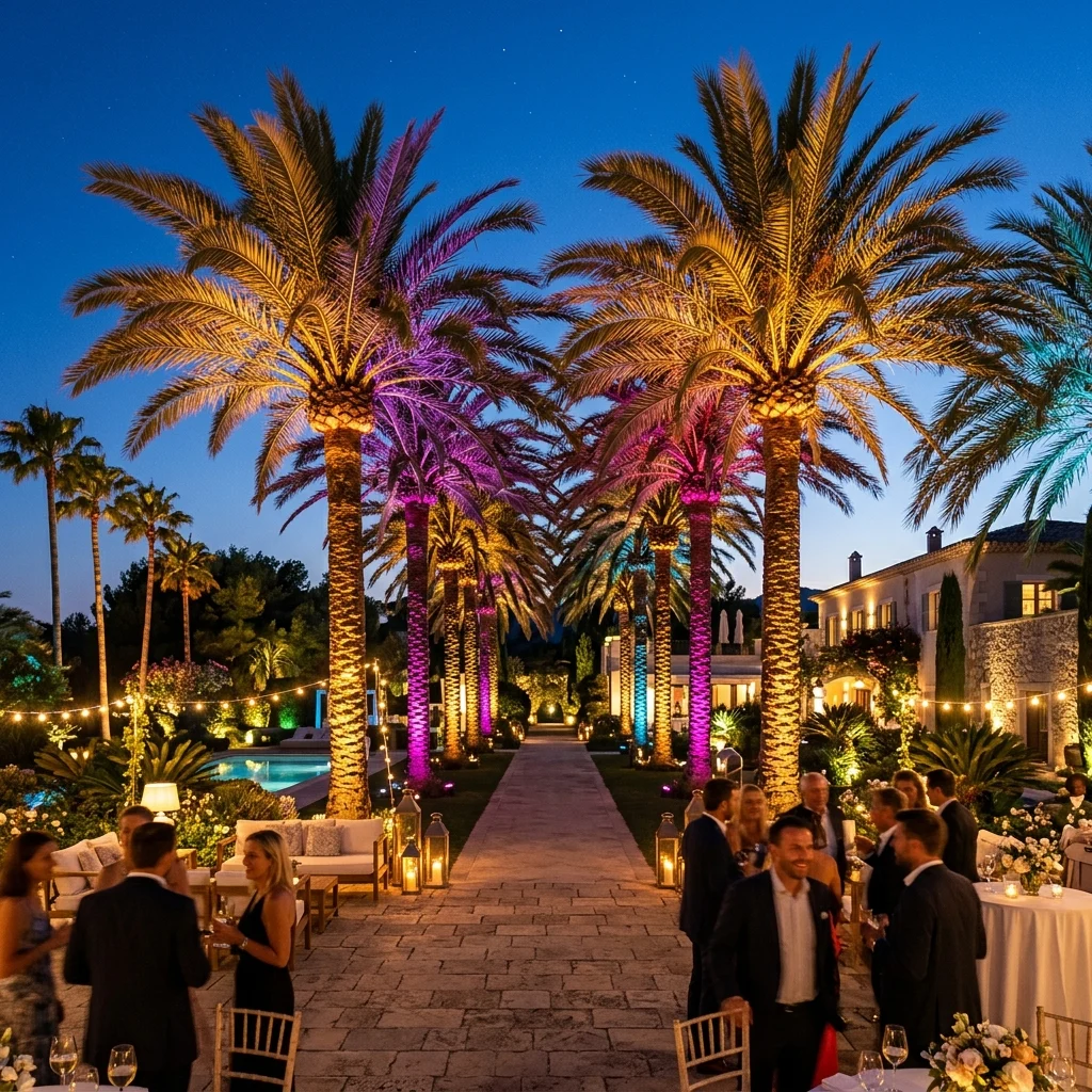 Mastering Palm Tree Light Color Schemes for Special Events