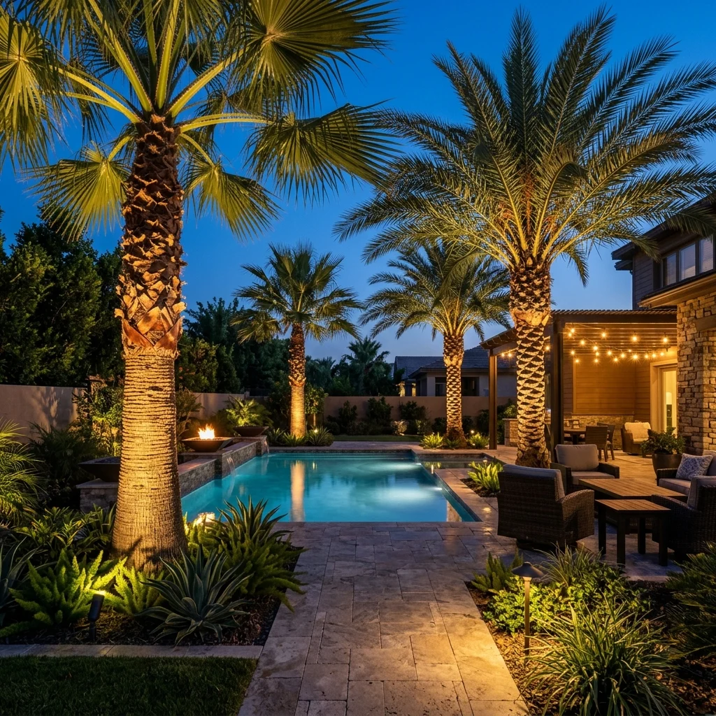 Create a Backyard Oasis: Palm Tree Lighting Secrets